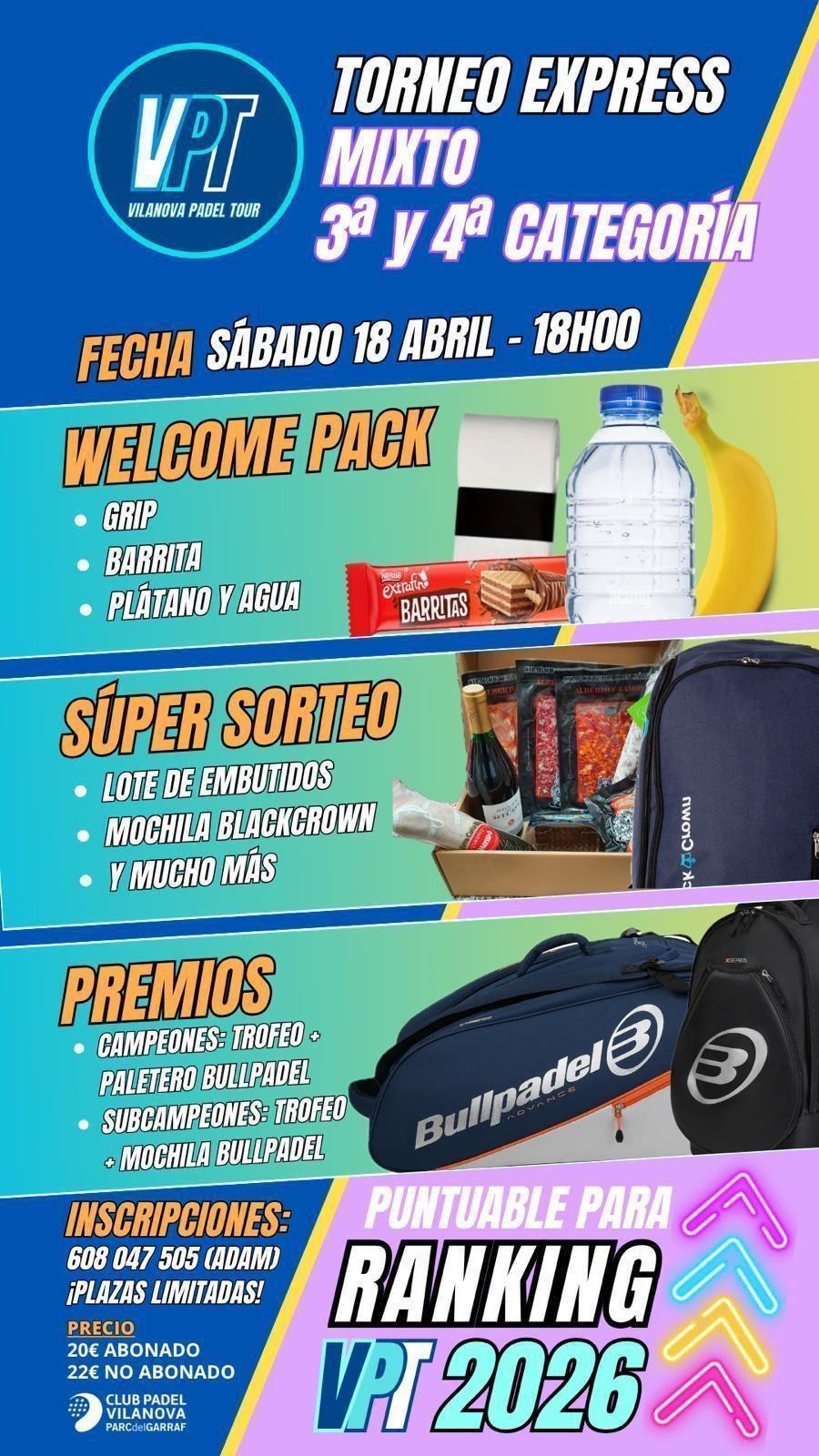 Torneo Express Mixto 3ª y 4ª Categoría